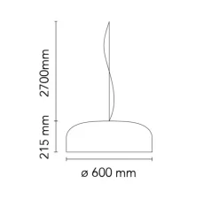 Suspension, Smithfield, noir matt, Ø60cm, H21,5cm - Flos