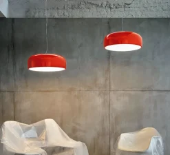 Suspension, Smithfield, rouge, Ø60cm, H21,5cm - Flos