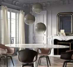 Suspension, Smoke 2, verre fumé, LED, 2700K, 2500lm, Ø35cm, H35cm - PANZERI