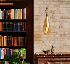 Suspension, Smykke L, or fumé et or brillant, Ø18cm, H57cm - Ebb and Flow