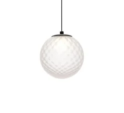 Suspension, Solli 1.0, noir, verre blanc texturé, LED, dim, 2700K, 280 lm, Ø12cm, H12,5cm - Wever&Ducré