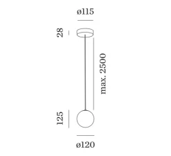 Suspension, Solli 1.0, noir, verre blanc texturé, LED, dim, 2700K, 280 lm, Ø12cm, H12,5cm - Wever&Ducré