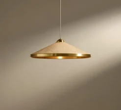 Suspension, Songe Petit Modèle, Rabane, Laiton, Ø60cm, H20cm - Sarah Lavoine