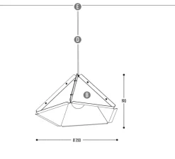 Suspension, Soyuz, vert clair, Ø35cm, H19cm - Dark