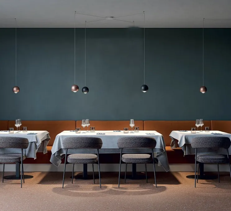 Suspension, Spider avec rosace, noir mat, LED, 2700K, 1280 lm, Ø12cm, H13cm - Lodes