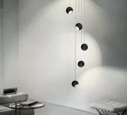 Suspension, Spider avec rosace, noir mat, LED, 2700K, 1280 lm, Ø12cm, H13cm - Lodes