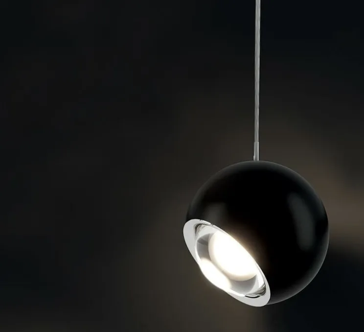Suspension, Spider avec rosace, noir mat, LED, 2700K, 1280 lm, Ø12cm, H13cm - Lodes