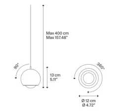 Suspension, Spider avec rosace, blanc mat, LED, 2700K, 1280 lm, Ø12cm, H13cm - Lodes