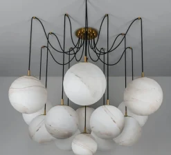 Suspension, Spider, Laiton laqué bruni, marbre, Ø159cm, H133,7cm - Schwung