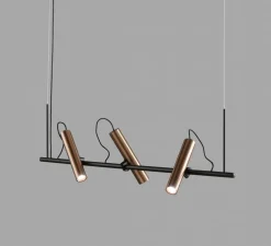 Suspension, Spirit S1000, noir, rose doré, LED, 2700K, 1650lm, L100cm, H100cm - Light Point