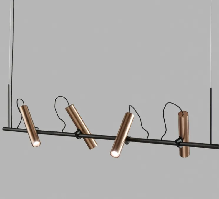 Suspension, Spirit S1500, noir, rose doré, LED, 2700K, 2200lm, L150cm, H100cm - Light Point