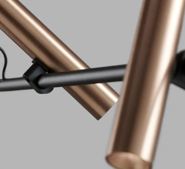 Suspension, Spirit S1500, noir, rose doré, LED, 2700K, 2200lm, L150cm, H100cm - Light Point