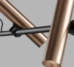 Suspension, Spirit S2000, noir, rose doré, LED, 2700K, 2750lm, L200cm, H100cm - Light Point