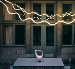 Suspension, Spline, beige, bleu, IP65, LED, dim, 2700K, 4000 lm, L450cm, H20cm - Petite Friture