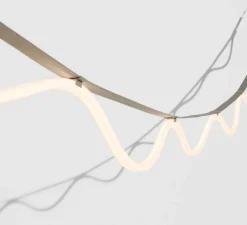 Suspension, Spline, beige, bleu, IP65, LED, dim, 2700K, 4000 lm, L450cm, H20cm - Petite Friture