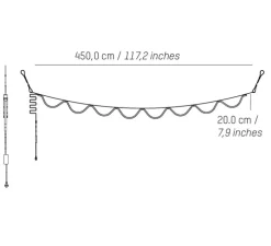 Suspension, Spline, beige, bleu, IP65, LED, dim, 2700K, 4000 lm, L450cm, H20cm - Petite Friture