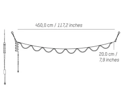 Suspension, Spline, marron, orange, IP65, LED, dim, 2700K, 4000 lm, L450cm, H20cm - Petite Friture