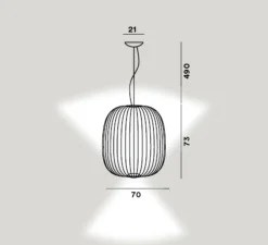 Suspension, Spokes 2 Large, variable, or, LED, 2700K, 4080lm, Ø70cm, H73cm - Foscarini