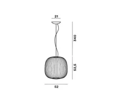 Suspension, Spokes 2, noir, LED, 2700K, 4080lm, Ø52cm, H52,5cm - Foscarini