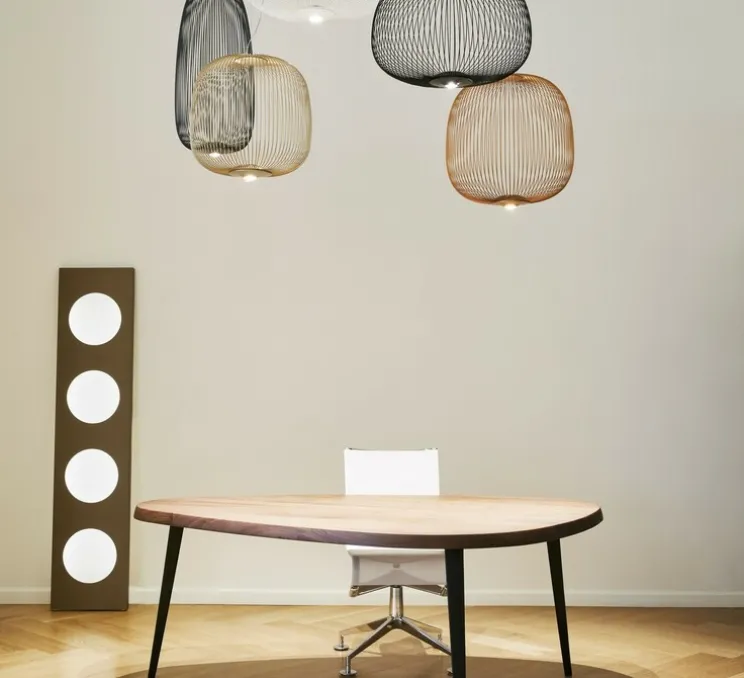 Suspension, Spokes 1, noir, LED, 2700K, 4080lm, Ø32,5cm, H71cm - Foscarini