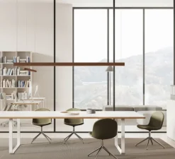 Suspension, Square, bois, noyer, LED, DALI, microprisme, dim, 2700K, 1950 lm, L172cm, H6cm - Tunto