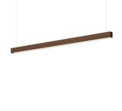 Suspension, Square, bois, noyer, LED, DALI, microprisme, dim, 2700K, 1950 lm, L172cm, H6cm - Tunto