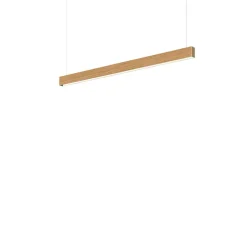 Suspension, Square, chêne, LED, DALI, microprisme, dim, 2700K, 1300 lm, L116cm, H6cm - Tunto
