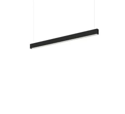Suspension, Square, noir, LED, DALI, microprisme, dim, 2700K, 1300 lm, L116cm, H6cm - Tunto