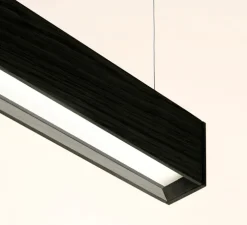 Suspension, Square, noir, LED, DALI, microprisme, dim, 2700K, 1950 lm, L172cm, H6cm - Tunto
