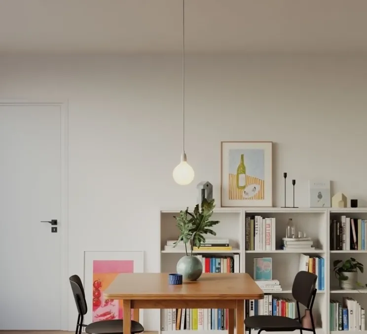 Suspension, série porcelaine, blanc, câble textile blanc optique brillant, Ø4,5cm, H6cm - Creative Cables