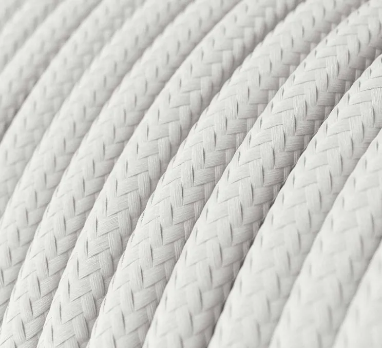 Suspension, série porcelaine, blanc, câble textile blanc optique brillant, Ø4,5cm, H6cm - Creative Cables