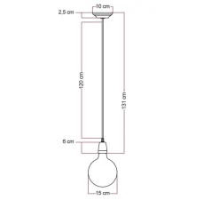 Suspension, série porcelaine, noir, câble textile noir charbon brillant, Ø4,5cm, H6cm - Creative Cables