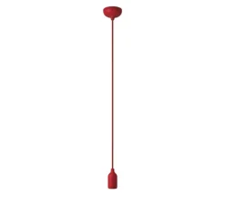 Suspension, série silicone, rouge, câble coton rouge feu, Ø4,3cm, H9,2cm - Creative Cables