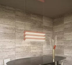 Suspension, Stick Trio, cuivre satiné, LED, dim, DALI, 2700K, 10000 lm, L90cm, H36cm - Contardi