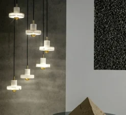 Suspension, Stone LED, blanc, or, LED, dim, 3000k, 360 lm, Ø18cm, H14cm - Tom Dixon