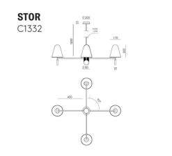 Suspension, Stor, C1332, nickel mat, marbre noir, LED, dim, 2700K, 1800 lm, Ø80cm, H30cm - Aromas del Campo