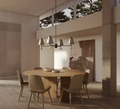 Suspension, Stor, C1332, nickel mat, travertin, LED, dim, 2700K, 1800 lm, Ø80cm, H30cm - Aromas del Campo