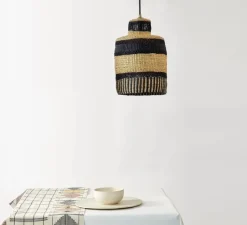 Suspension, Stripe, naturel, bleu foncé, Ø22cm, H27cm - Golden Editions