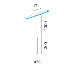 Suspension, Stube On Track, 48V, DALI, noir, LED, 2700K, 535lm, Ø2,6cm, H30cm - Wever&Ducré