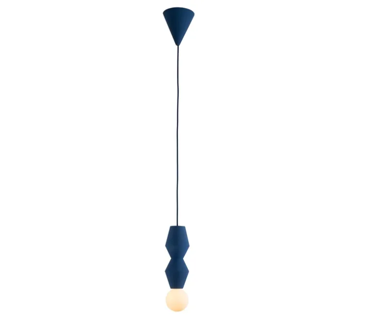 Suspension, Stucco No. 2, bleu lapis, Ø10,5cm, H26,5cm - Schneid