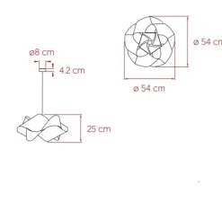 Suspension, Swirl Large, cerisier naturel, câble noir, Ø75cm, H35cm - LZF