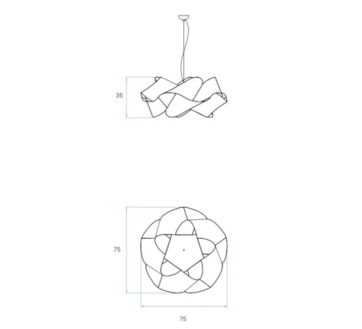 Suspension, Swirl, SG 20, blanc, câble blanc, Ø75cm, H35cm - LZF