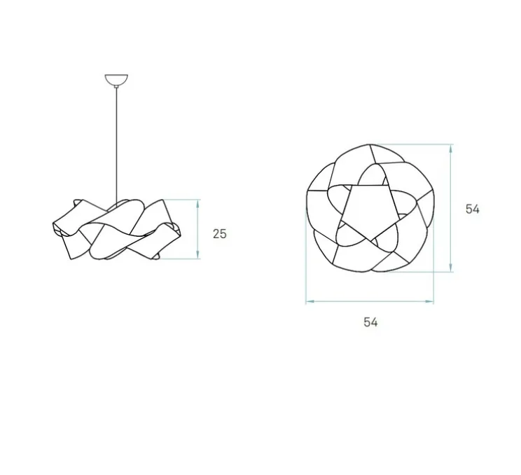 Suspension, swirl small SP 22, hêtre naturel, Ø54cm, H25cm - LZF