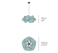 Suspension, Swirl SP, petite, abat-jour blanc ivoire, câble blanc, Ø54cm, H25cm - LZF