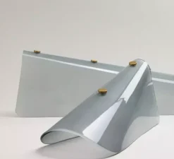 Suspension, Sycamore 5, Laiton, verre gris, Ø140cm, H186cm - Tala