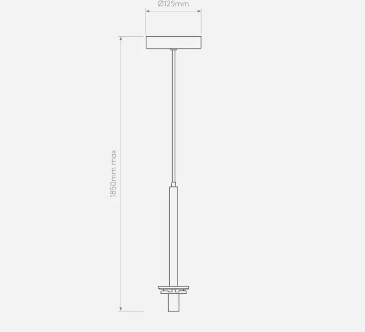Suspension, Tacoma, chrome poli, abat-jour Tacoma Reed Glass opalin, IP44, Ø9,5cm, H185cm - Astro
