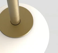 Suspension, Tacoma, laiton antique, abat-jour Tacoma Glass opalin, IP44, Ø13,5cm, H185cm - Astro