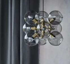 Suspension, TAGE 50, laiton, gris fumé, Ø45cm, H37cm - Cobankeryd