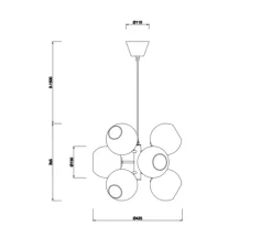 Suspension, TAGE 50, laiton, gris fumé, Ø45cm, H37cm - Cobankeryd
