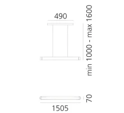 Suspension, Talo 150, blanc, LED, dim, 3000K, 7206 lm, L150,5cm, H100cm - Artemide